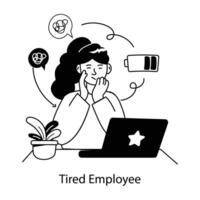 Trendy Tired Employee vector