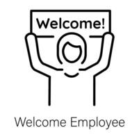 Trendy Welcome Employee vector