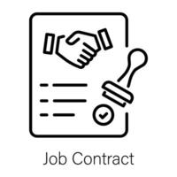 Trendy Job Contract vector