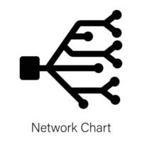 Trendy Network Chart vector