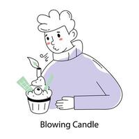 Trendy Blowing Candle vector