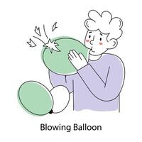 Trendy Blowing Balloon vector