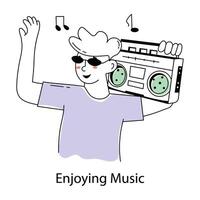 Trendy Enjoying Music vector