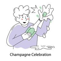 de moda champán celebracion vector