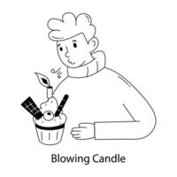 Trendy Blowing Candle vector