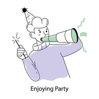 Trendy Enjoying Party vector