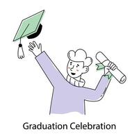 Trendy Graduation Celebration vector