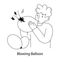 Trendy Blowing Balloon vector