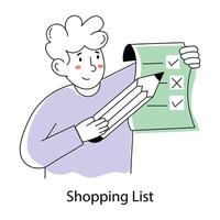 lista de compras de moda vector