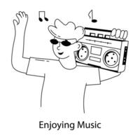 Trendy Enjoying Music vector