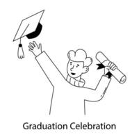 Trendy Graduation Celebration vector