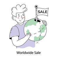Trendy Worldwide Sale vector