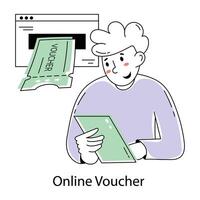 Trendy Online Voucher vector