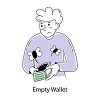 Trendy Empty Wallet vector