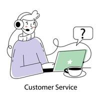 Trendy Customer Service vector