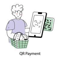 Trendy QR Payment vector