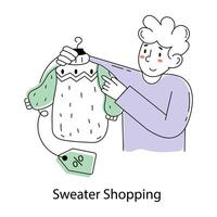 Trendy Sweater Shopping vector