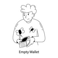 Trendy Empty Wallet vector