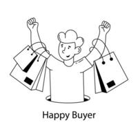 Trendy Happy Buyer vector