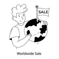 Trendy Worldwide Sale vector