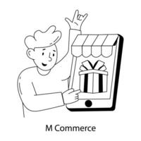 Trendy M Commerce vector