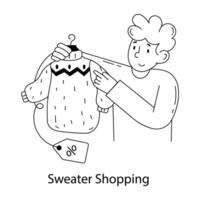 Trendy Sweater Shopping vector