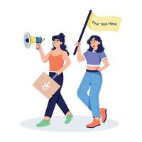 Trendy Feminist Rally vector