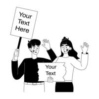 Trendy Demonstrators Concepts vector