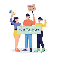 Trendy Agitators Concepts vector