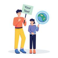 Trendy Environmental Activists vector
