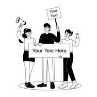 Trendy Agitators Concepts vector