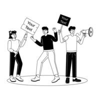 Trendy Protest Rally vector