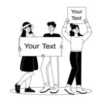 Trendy Activists Concepts vector