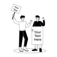 Trendy Protesting People vector