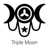 Trendy Triple Moon vector