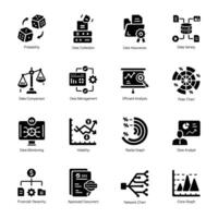 Collection of Business Data Solid Icons vector