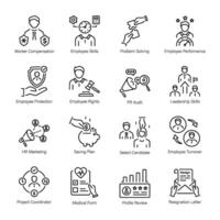 Pack of Talent Hiring Linear Icons vector