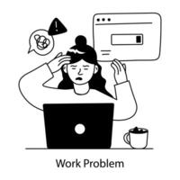 Trendy Work Problem vector