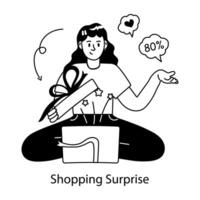 Trendy Shopping Surprise vector