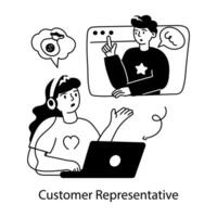 Trendy Customer Representative vector
