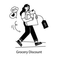 Trendy Grocery Discount vector