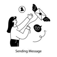 Trendy Sending Message vector