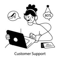 Trendy Customer Support vector