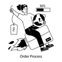 Trendy Order Process vector