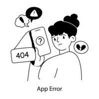 Trendy App Error vector
