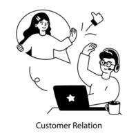 Trendy Customer Relation vector