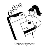 Trendy Online Payment vector