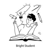 Trendy Bright Student vector