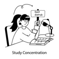 Trendy Study Concentration vector