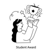 Trendy Student Award vector